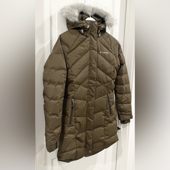 Columbia Women’s Lay D Down II Olive Green Khaki Parka Jacket Gorpcore Size XS - Picture 2 of 13